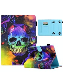 For 7 inch Coloured Drawing Leather Tablet Case(Skull)