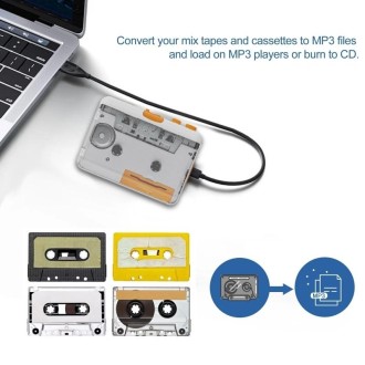 EZCAP 218SP Clear Stereo Walkman Cassette Player Portable Cassette Tape to MP3 Converter