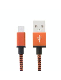 2m Woven Style Micro USB to USB 2.0 Data / Charger Cable(Orange)