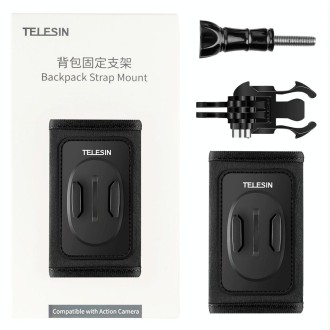 TELESIN Backpack Shoulder Strap Bracket Mount for GoPro Hero / Insta360 /  SJCAM / DJI Action Accessories, Spec: Set A