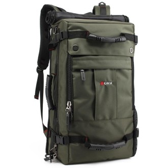 KAKA Large Capacity Backpack Men Travel Bag Leisure Student Waterproof Shoulders Bag with Lock(Green)