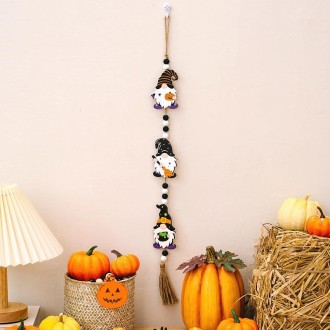 Halloween Home Party Bead Hanging Tag Holiday Scene Decoration Props(Witch)