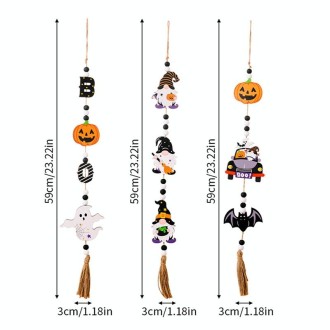 Halloween Home Party Bead Hanging Tag Holiday Scene Decoration Props(Witch)