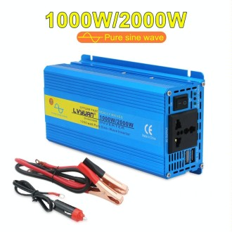 LVYUAN  2000W Car Home Pure Sine Wave Solar Inverter, Specification: 12V To 220V EU Plug