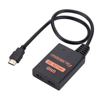 1 into 2 out HDMI 4K HD Video Splitter, with Cable