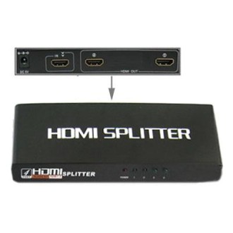 2 Ports 1080P HDMI Splitter, 1.3 Version, Support HD TV / Xbox 360 / PS3 etc(Black)