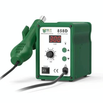 BEST BST-858D+ AC 220V 50Hz 650W LED Displayer Adjustable Temperature Unleaded Hot Air Gun with Helical Wind(Green)