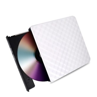 633 Rhombus Pattern USB3.0 Computer Laptop External Optical Drive Burner DVD Write(White)