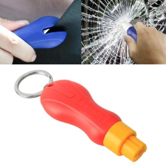 2 in 1 Mini Car Safety Rescue Hammer Life Saving Escape Emergency Hammer Seat Belt Cutter Window Glass Breaker (Red)