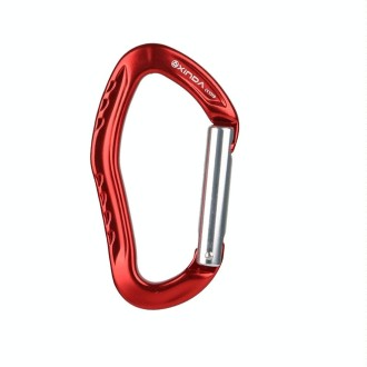 XINDA  22KN Rock Climbing  Straight Quickdraw Spring-loaded Gate Buckle Aluminum Carabiner(Red)