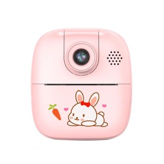 A18 HD Printable Cartoon Kids Digital Camera with Rotating Lens, Spec: Pink+32G