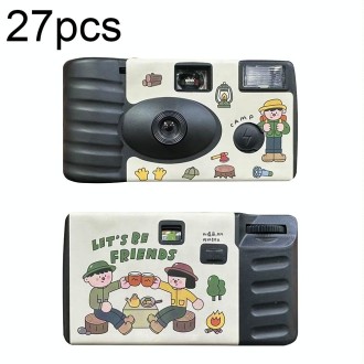 27pcs Friend Retro Film Camera Waterproof Cartoon Decorative Stickers without Camera