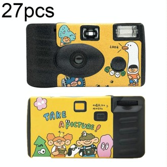 27pcs Illustration Retro Film Camera Waterproof Cartoon Decorative Stickers without Camera