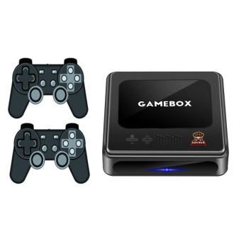 GD10 256G Built-In 60000+ Games Dual System Set-Top Box 3D Home 4K HD  TV Game Console Box EU Plug(Black)