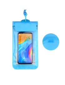 2 PCS Mobile Phone Touch Screen Transparent Dustproof And Waterproof Bag(Blue Back With Earphone Hole)