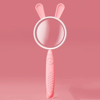 3x Magnifying Glass HD Cartoon Magnifying Glass Toy Gift For Children(Pink Rabbit)