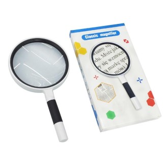 Hand-Held Reading Magnifier Glass Lens Anti-Skid Handle Old Man Reading Repair Identification Magnifying Glass, Specification: 8