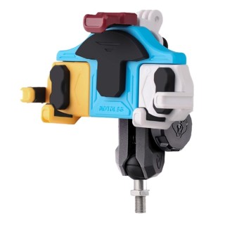 MOTOSLG Crab Motorcycle Phone Clamp Bracket M10 Ballhead Mount with Anti-theft Lock(Yellow Blue White)