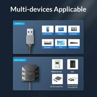 ORICO UTS1 USB 3.0 2.5-inch SATA HDD Adapter with Silicone Case, Cable Length:0.5m