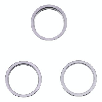 For iPhone 14 Pro Max 3PCS Rear Camera Glass Lens Metal Outside Protector Hoop Ring(Grey)