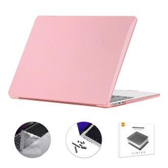 For MacBook Air 15.3 A2941 ENKAY EU Version 3 in 1 Crystal Protective Case with TPU Keyboard Film & Anti-dust Plugs(Pink)