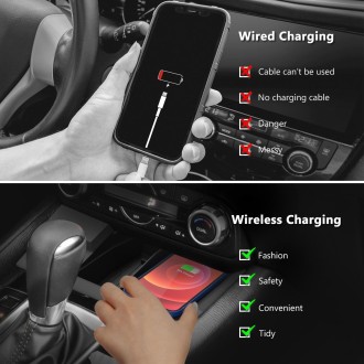 Car Qi Standard Wireless Charger 10W Quick Charging for Mazda CX-5 2017-2020, Left Driving