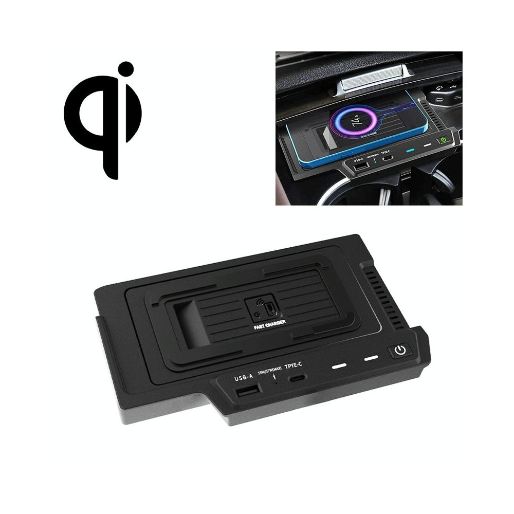 HFC-1022 Car Qi Standard Wireless Charger 15W Quick Charging for Mercedes-Benz GLE 2020-2022, Left and Right Driving