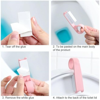 10 PCS Creative Anti-dirty Ring Toilet Lid Lift Toilet Accessories(Pink)