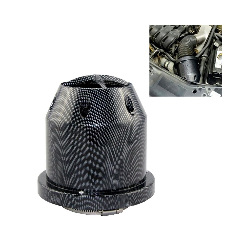 XH-UN005 Car Universal Modified High Flow Mushroom Head Style Intake Filter for 76mm Air Filter (Carbon Fiber Black)