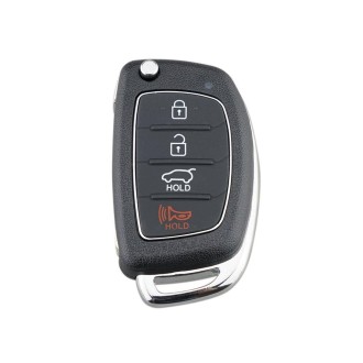 For Hyundai 4-button Folding Car Key Shell with Metal Edge Solaris ix35 ix4 Santa