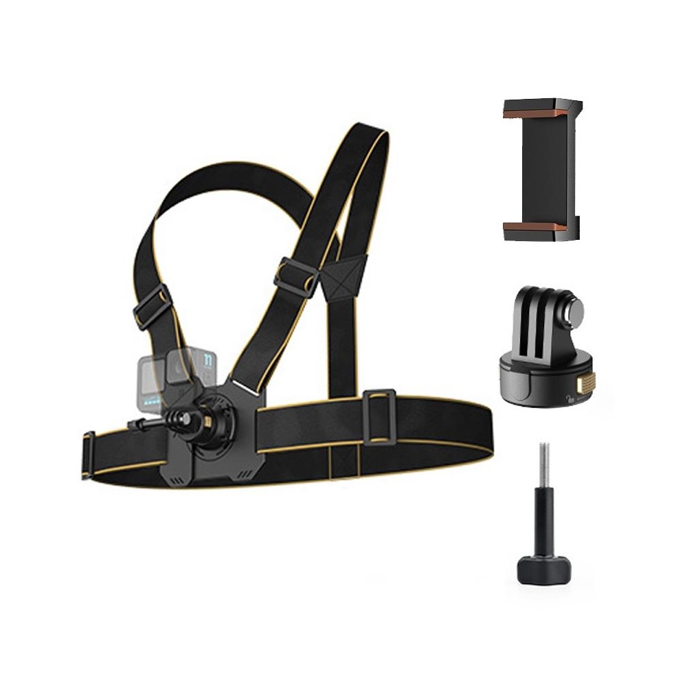 Universal Magnetic Quick-release Chest Strap for Sports Cameras POV Shooting Mount, Spec: With Phone Clip