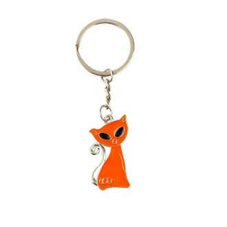 10 PCS Metal Paint Key Ring Car Pendant(Orange)