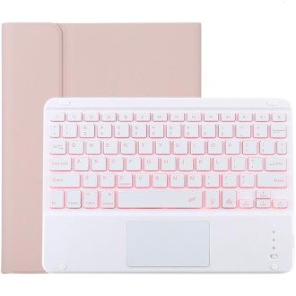 TG-102BCS Detachable Bluetooth White Keyboard + Microfiber Leather Tablet Case for iPad 10.2 inch / iPad Air (2019), with Touch 