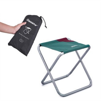 ShineTrip Outdoor Large Folding Stool Outdoor Camping Fishing Portable Folding Stool(Dark Green)