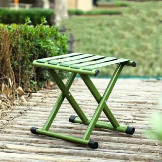 Lacquer Thickened Folding Stool Fishing Stool(Green)