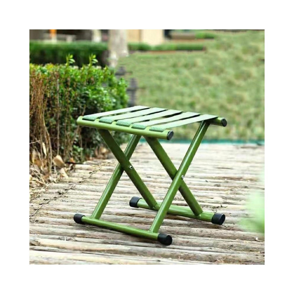 Lacquer Thickened Folding Stool Fishing Stool(Green)