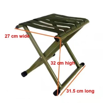 Lacquer Thickened Folding Stool Fishing Stool(Green)