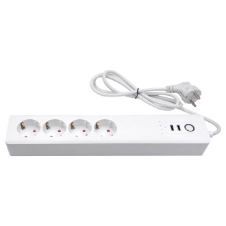 ZigBee 10A SM-SO306-E 4 Holes + 2 USB Multi-purpose Smart Power Strip, EU Plug