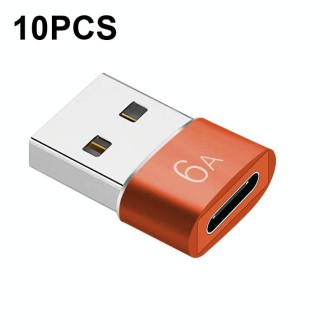 10 PCS HOWJIM HJ003 Type-C To USB3.0 Adapter Support Charging & Data Cable Transfer(Red)