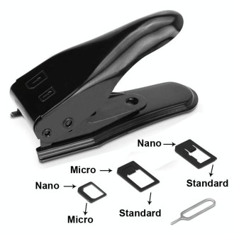 Dual Nano Sim Cutter for iPhone / Samsung / Huawei / Xiaomi  (With Nano SIM to Micro SIM Card Adapter + Nano SIM to Standard SIM