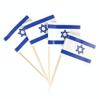 100pcs/pack 65mm National Flag Toothpick  Cupcake Toppers Cocktail Sticks, Style:  Israeli 