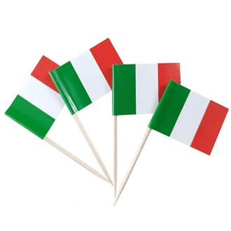 100pcs/pack 65mm National Flag Toothpick  Cupcake Toppers Cocktail Sticks, Style: Italian 