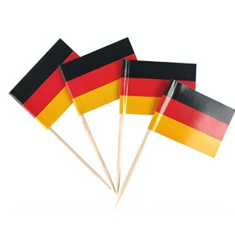 100pcs/pack 65mm National Flag Toothpick  Cupcake Toppers Cocktail Sticks, Style:  German 