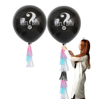 36 Inch Black Reveal Confetti Balloon Show Decoration(Girl or Boy)