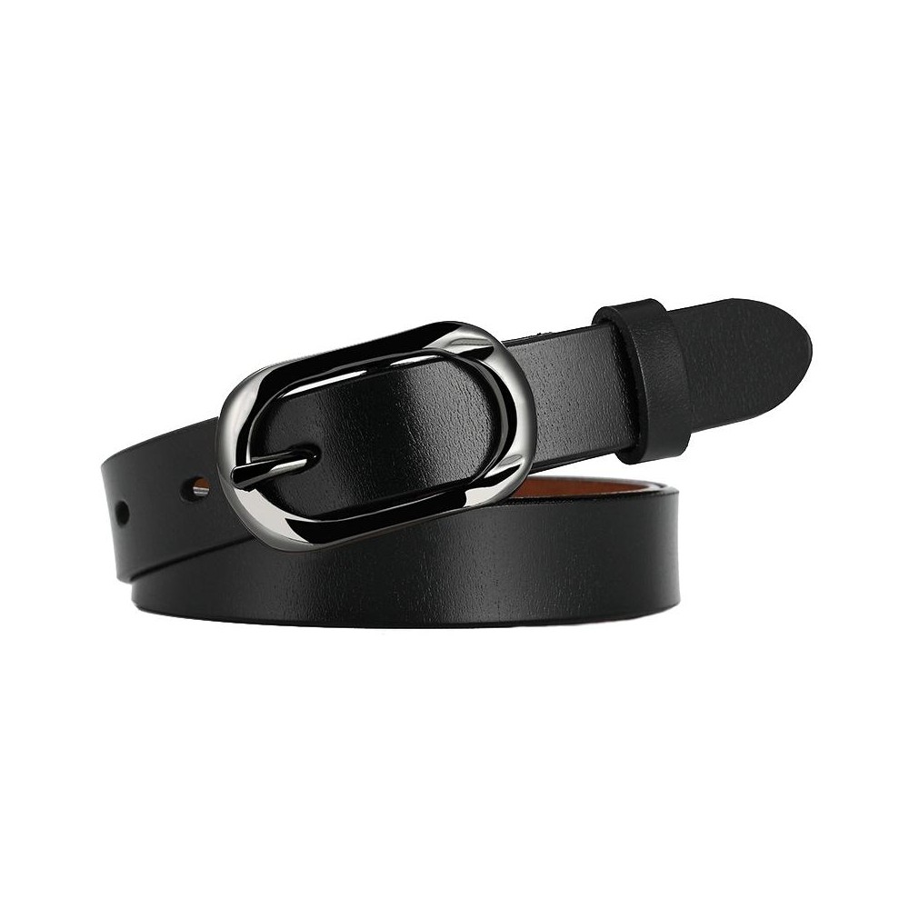 ZK--052 Soft and Wear-resistant Fine Cowhide Belt with Pin Buckle, Length: 110cm(2.8cm Wide Black)