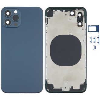 Back Housing Cover with Appearance Imitation of iP12 for iPhone X(Blue)