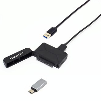 Olmaster External Notebook Hard Drive Adapter Cable Easy Drive Cable USB3.0 to SATA Converter, Style:Hard Disk + Type-C Adapter,