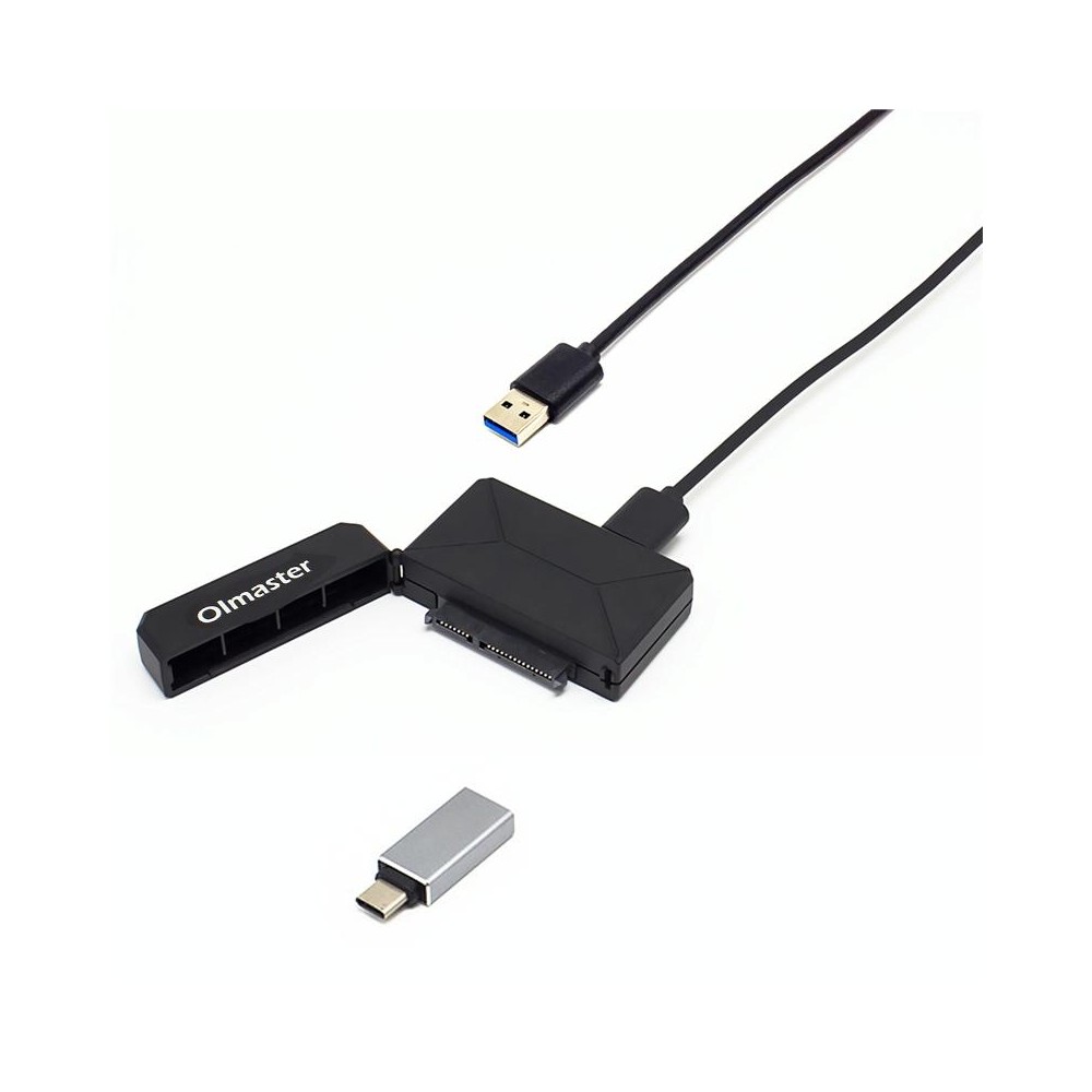 Olmaster External Notebook Hard Drive Adapter Cable Easy Drive Cable USB3.0 to SATA Converter, Style:Hard Disk + Type-C Adapter,