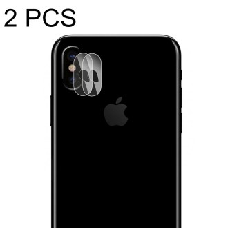 For iPhone X 2pcs ENKAY Hat-Prince 0.2mm 9H Hardness 2.15D Curved Explosion-proof Rear Camera Lens Protector Tempered Glass Prot