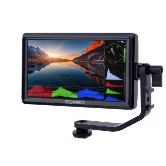 FEELWORLD FW568S 6 Inch On-camera Monitor FHD IPS 3G-SDI 4K HDMI F970 External Power and Install Kit (Black)